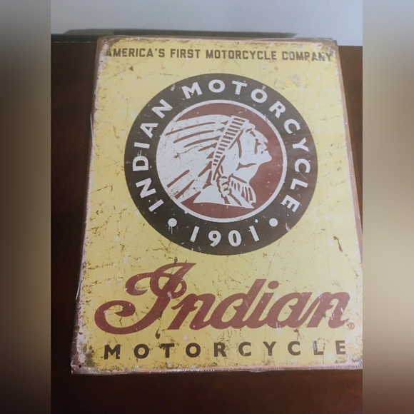 Vintage Yellow Metal Sign - Picture 1 of 9